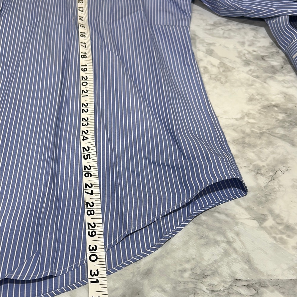 RALPH LAUREN MENS BLUE PINSTRIPE BUTTON DOWN SHIRT YARMOUTH Sz 16 1/2 - Picture 10 of 11